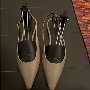 Zara Beige Slingback Flats